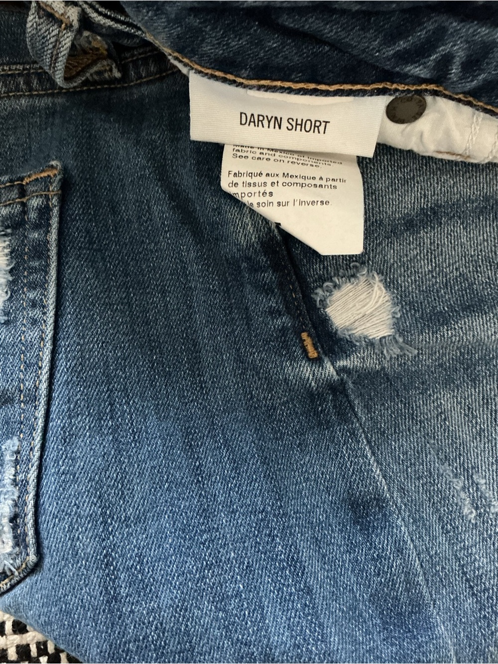 PAIGE Daryn Short Medium Blue Distressed Denim Cutoff Shorts - Picture 4 of 6